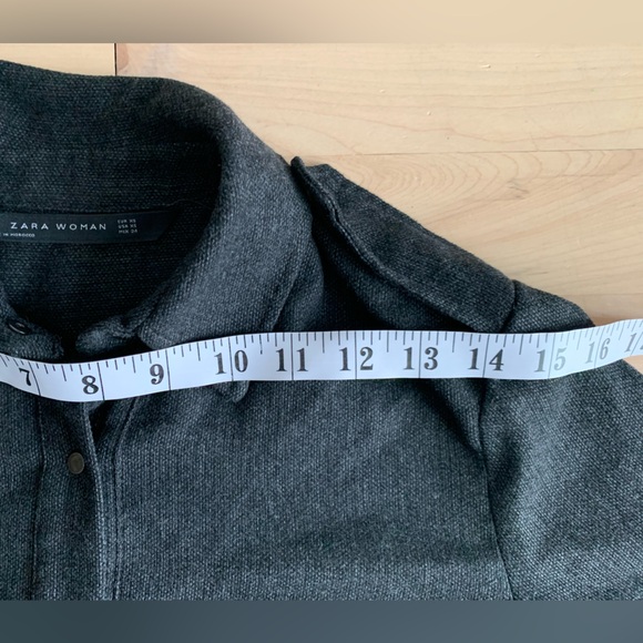 ZARA - Charcoal Shirt Dress | Long Sleeve, Pocket Detail - Picture 6 of 10